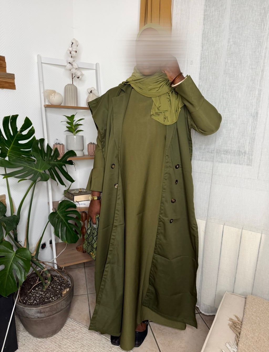 Ensemble Trench vert kaki