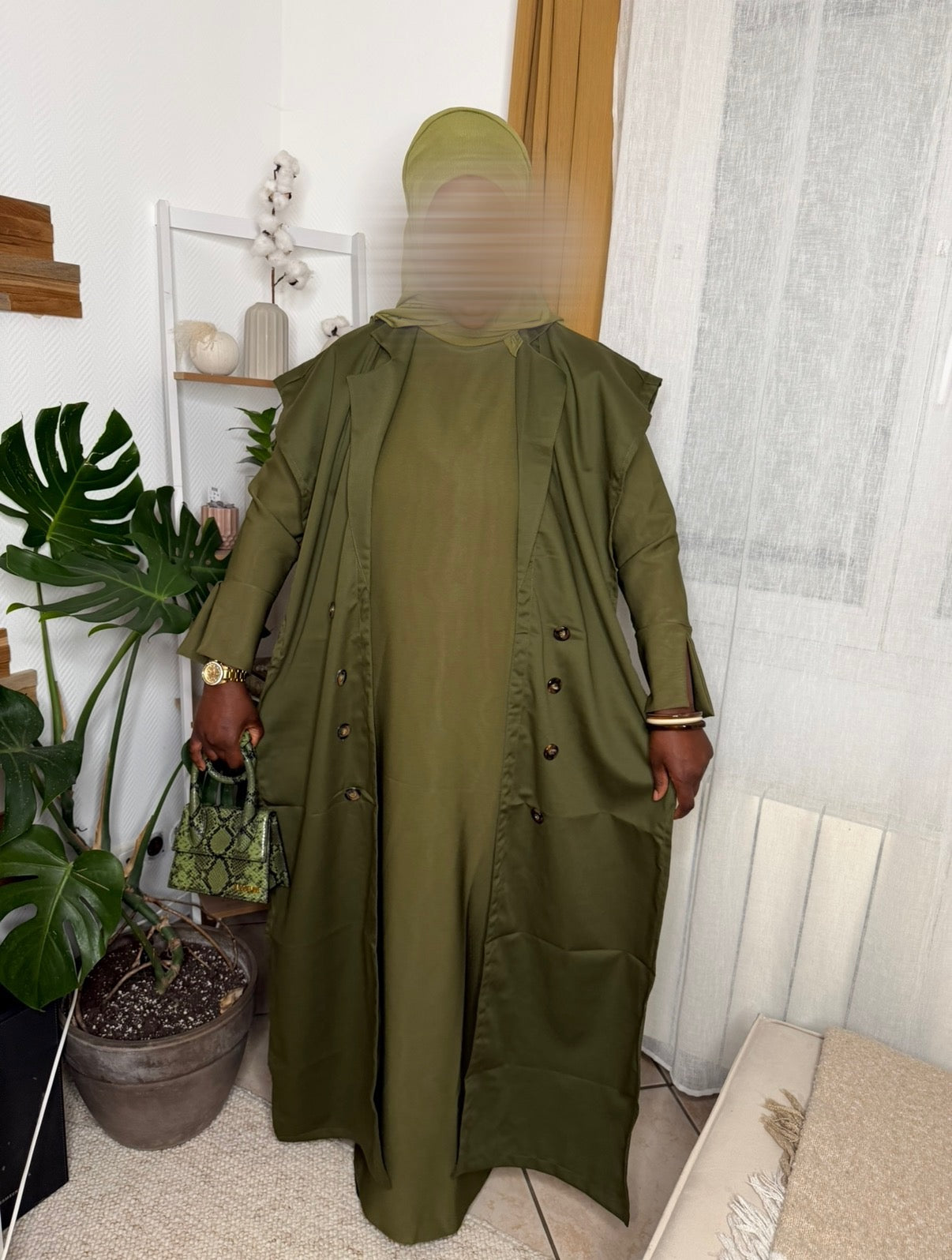 Ensemble Trench vert kaki