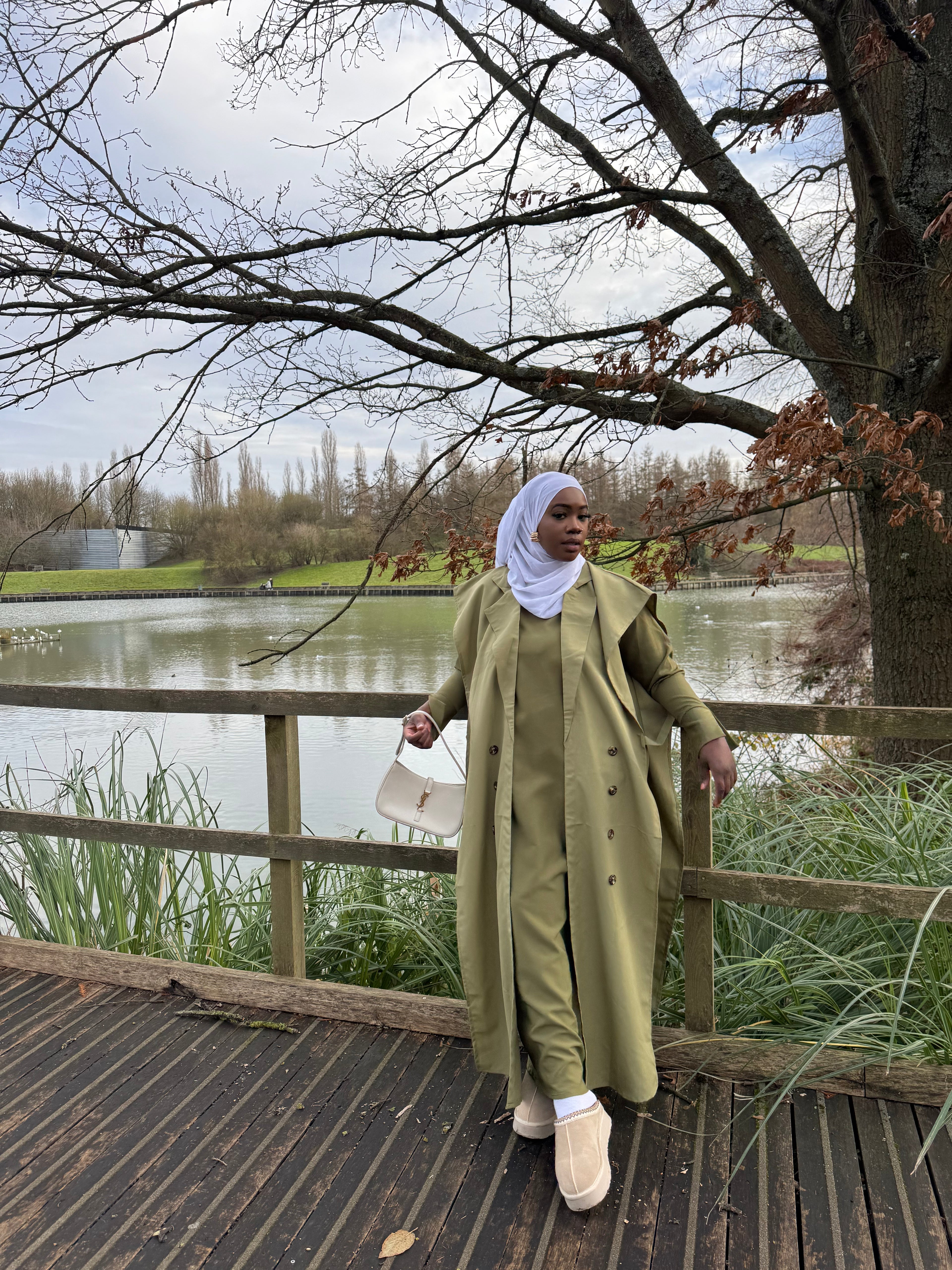 Ensemble trench vert kaki